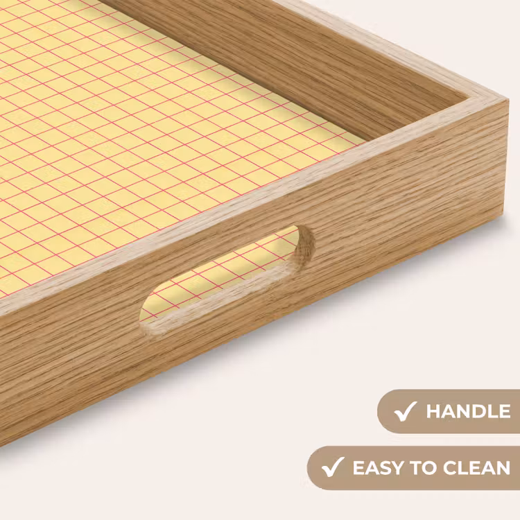 Tray - Checkered - Grid - Minimalist - Yellow - Pink — 9