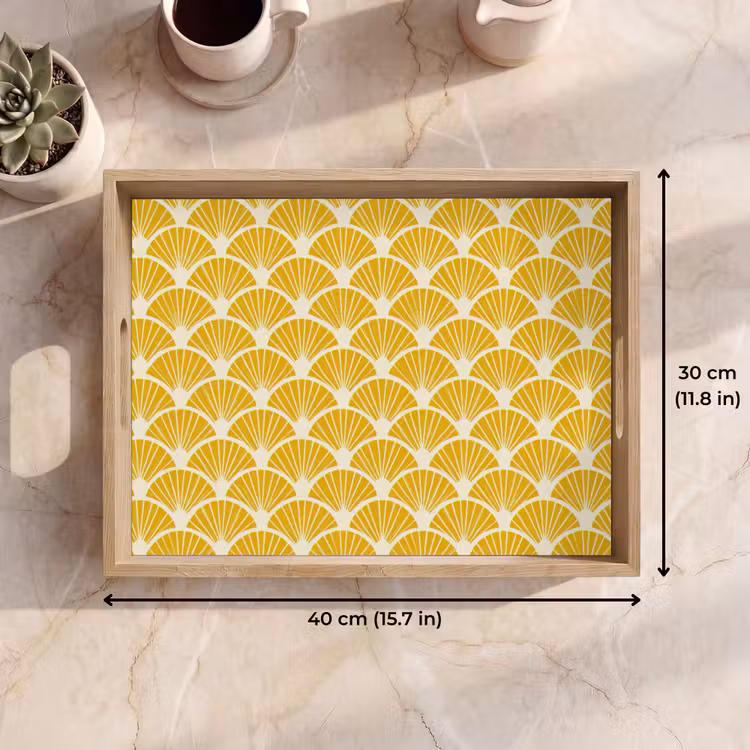 Tray - Fans - Art Deco - Retro - Ochre Yellow — 7