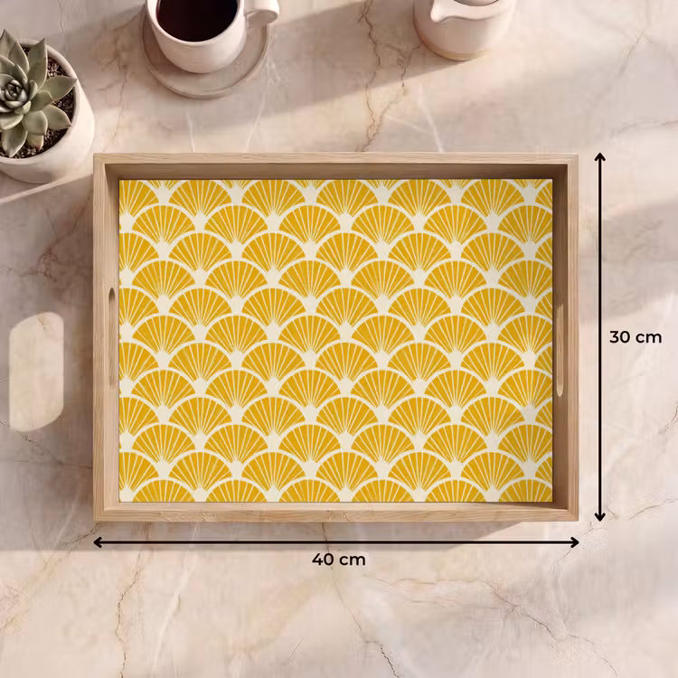 Tray - Fans - Art Deco - Retro - Ochre Yellow — 8