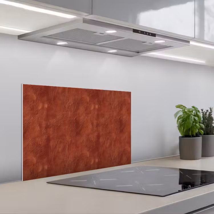 Kitchen splashback for hob - Plasterwork - Texture - Terracotta — 1