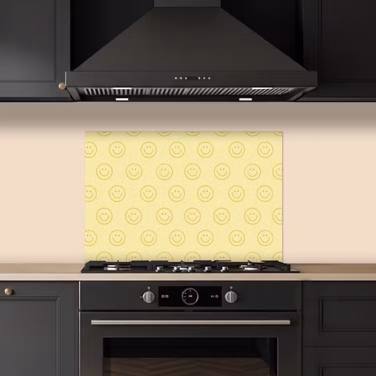 Kitchen splashback for hob - Smileys - Pattern - Retro - Soft Yellow — 5