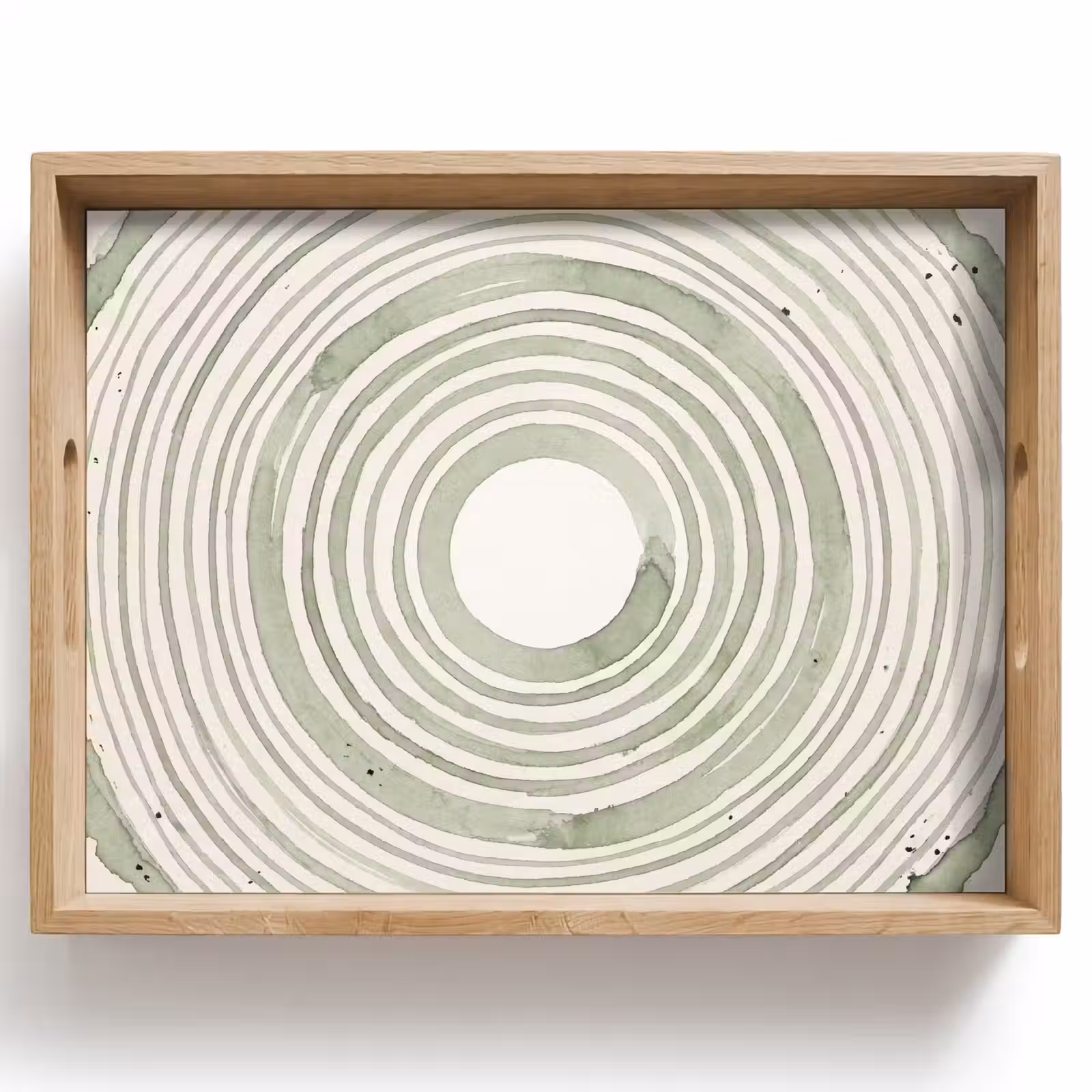 Tray - Abstraction - Circles - Watercolor - Green - Modern — 1