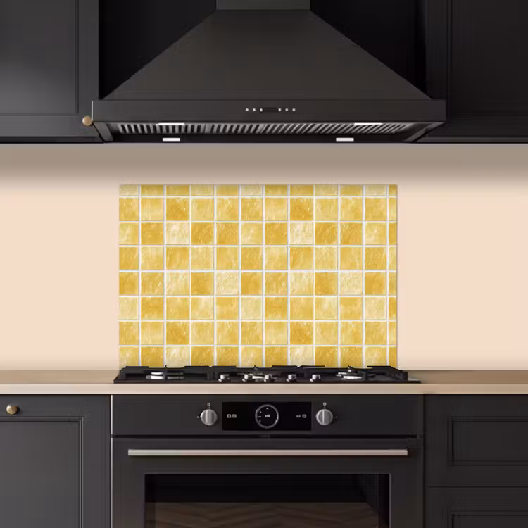 Kitchen splashback for hob - Tiles - Mosaic - Texture - Golden Yellow — 5