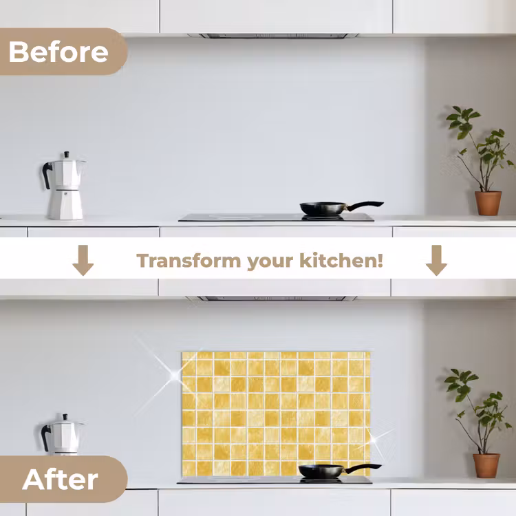 Kitchen splashback for hob - Tiles - Mosaic - Texture - Golden Yellow — 7