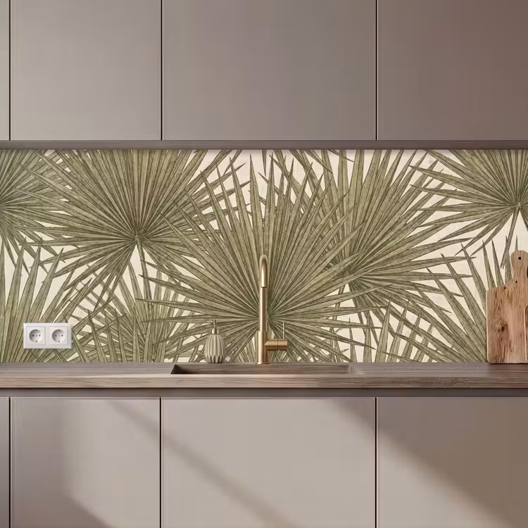 Kitchen splashback - Leaf - Tropical - Pattern - Nature - Green — 1