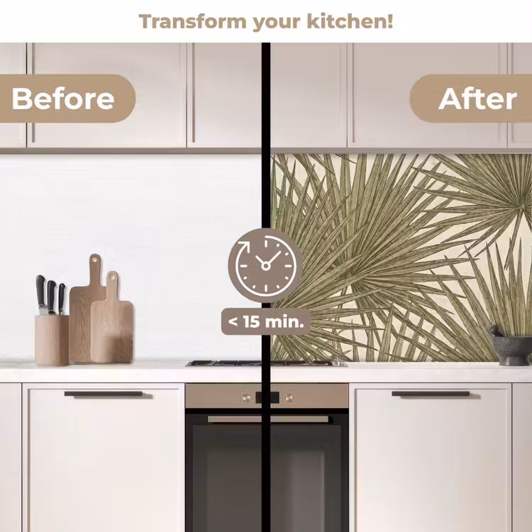 Kitchen splashback - Leaf - Tropical - Pattern - Nature - Green — 3