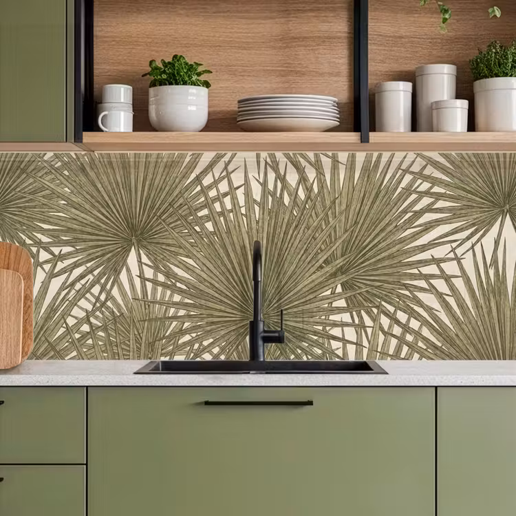 Kitchen splashback - Leaf - Tropical - Pattern - Nature - Green — 8