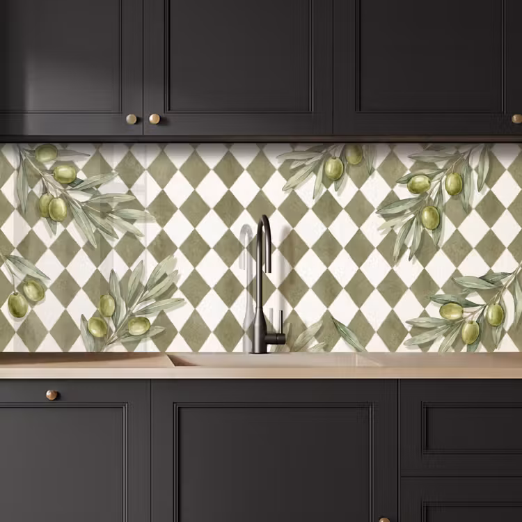 Kitchen splashback - Plant - Olive Branches - Watercolor - Mediterranean - Green — 6