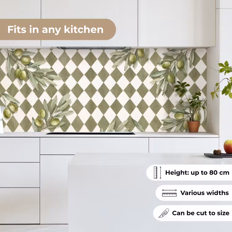 Kitchen splashback - Plant - Olive Branches - Watercolor - Mediterranean - Green — 7