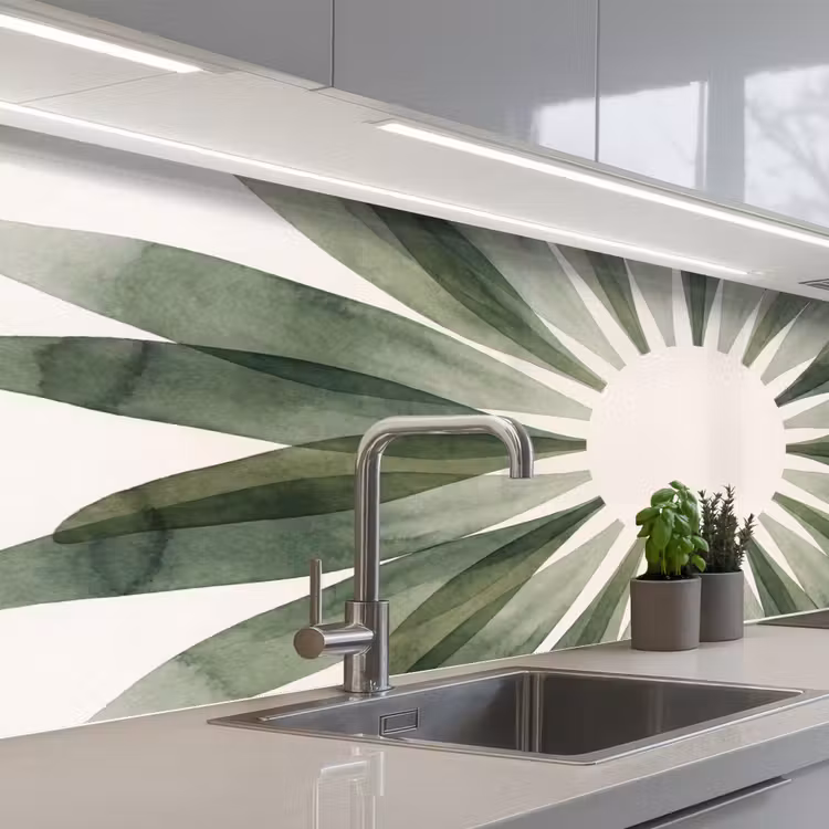 Kitchen splashback - Plants - Abstract - Watercolor - Green - Nature — 2