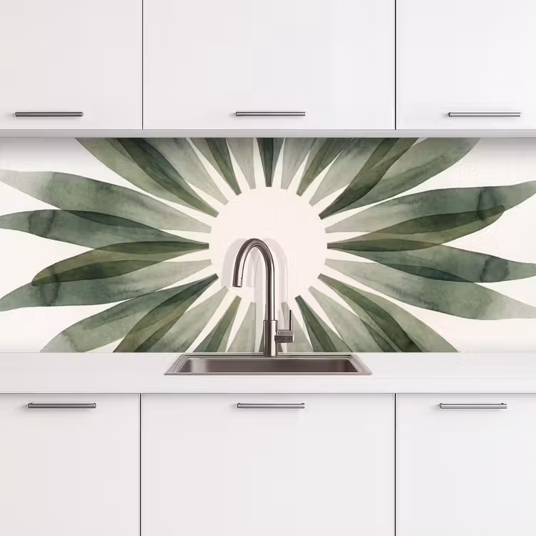 Kitchen splashback - Plants - Abstract - Watercolor - Green - Nature — 4