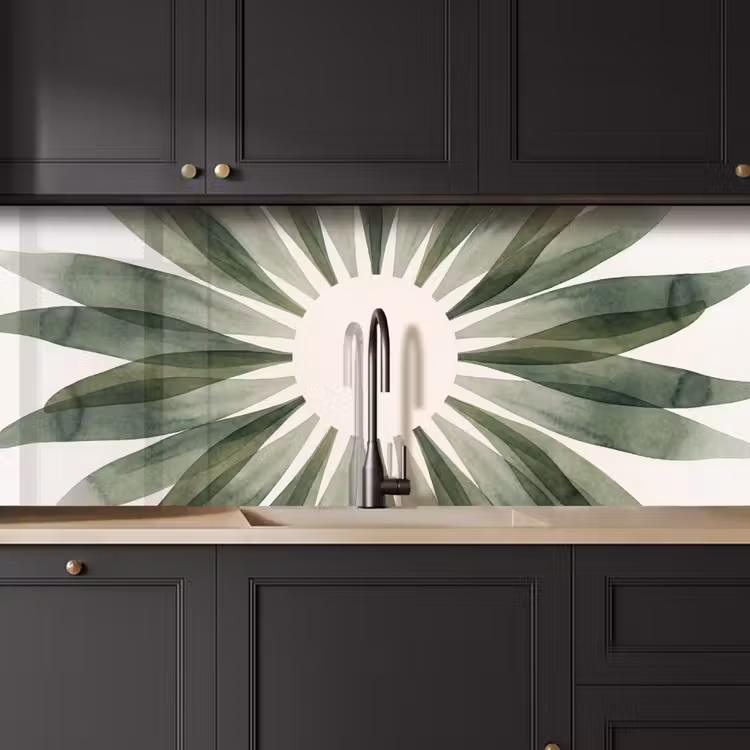 Kitchen splashback - Plants - Abstract - Watercolor - Green - Nature — 6