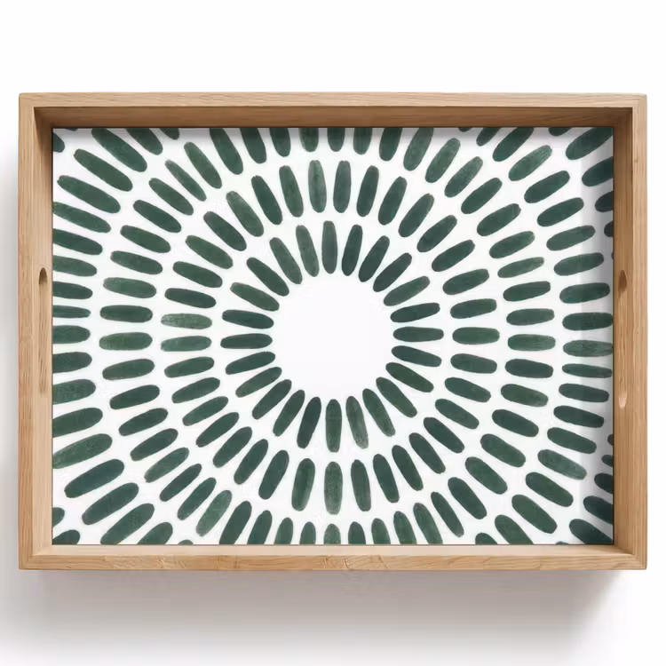Tray - Abstract - Circle - Pattern - Modern - Green — 1