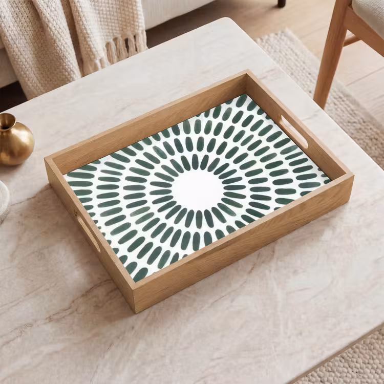 Tray - Abstract - Circle - Pattern - Modern - Green — 2