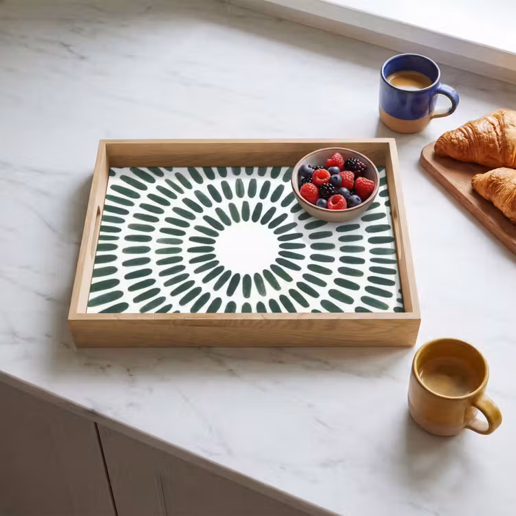 Tray - Abstract - Circle - Pattern - Modern - Green — 3
