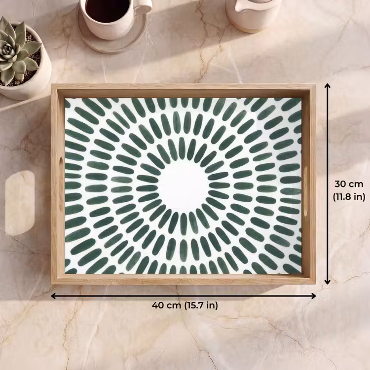 Tray - Abstract - Circle - Pattern - Modern - Green — 7