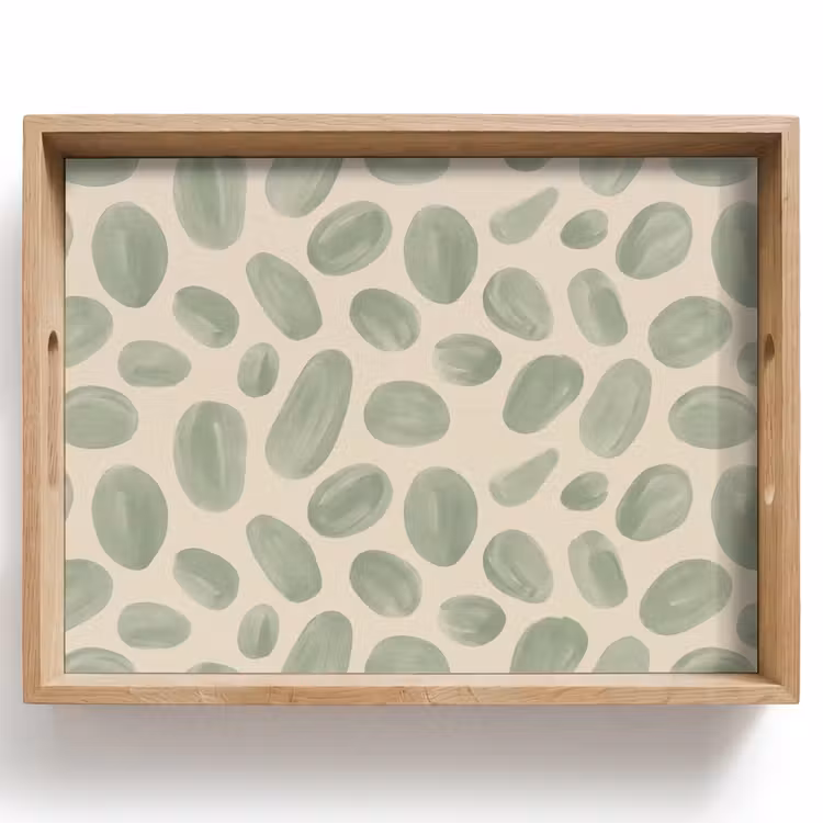 Tray - Abstract - Pattern - Organic - Green - Modern — 1