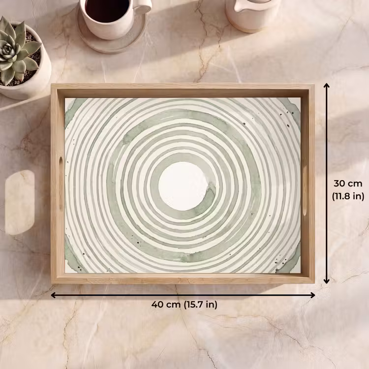 Tray - Abstraction - Circles - Watercolor - Green - Modern — 7