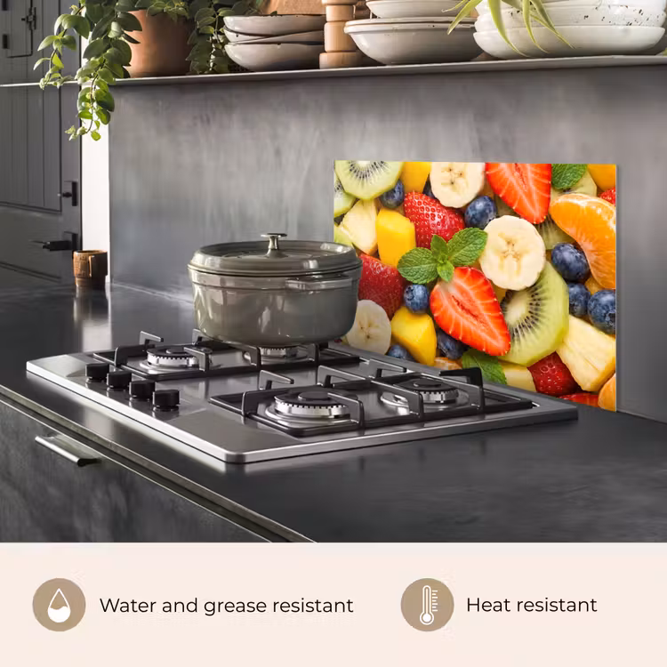 Kitchen splashback for hob - Fruit - Slices - Food - Colorful — 2