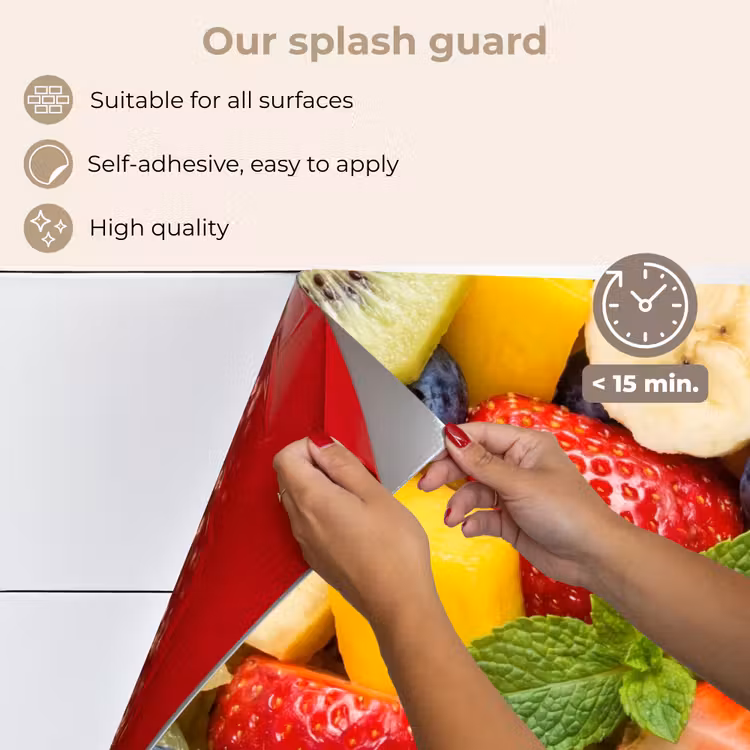Kitchen splashback for hob - Fruit - Slices - Food - Colorful — 4