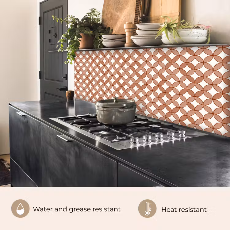 Kitchen splashback - Geometric - Circles - Modern - Terracotta — 5