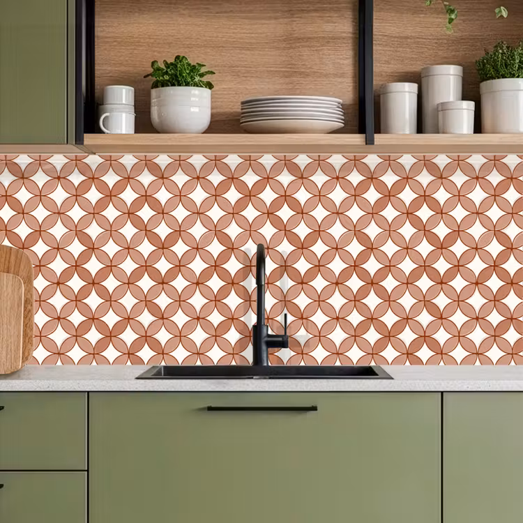 Kitchen splashback - Geometric - Circles - Modern - Terracotta — 8