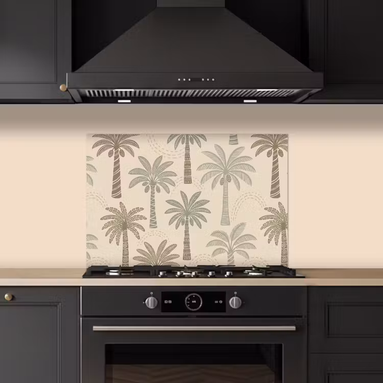 Kitchen splashback for hob - Palm Trees - Pattern - Tropical - Beige — 5