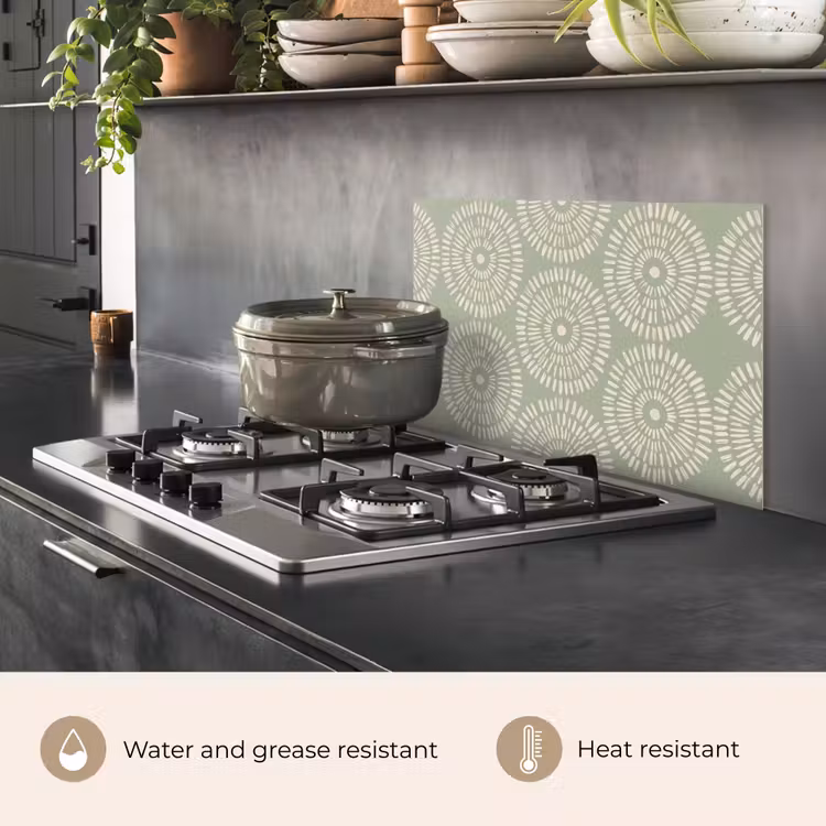 Kitchen splashback for hob - Pattern - Circles - Abstract - Modern - Green — 2