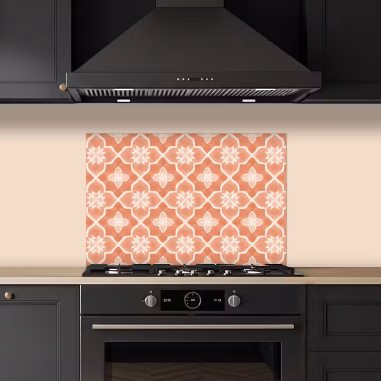 Kitchen splashback for hob - Tile Pattern - Arabesque - Vintage - Terracotta — 5