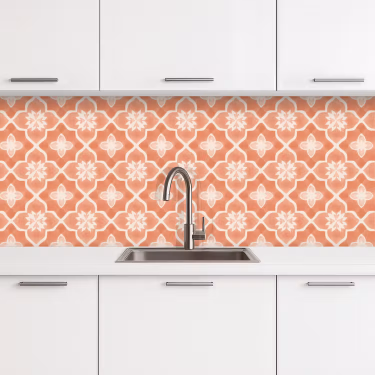 Kitchen splashback - Tile Pattern - Arabesque - Vintage - Terracotta — 4