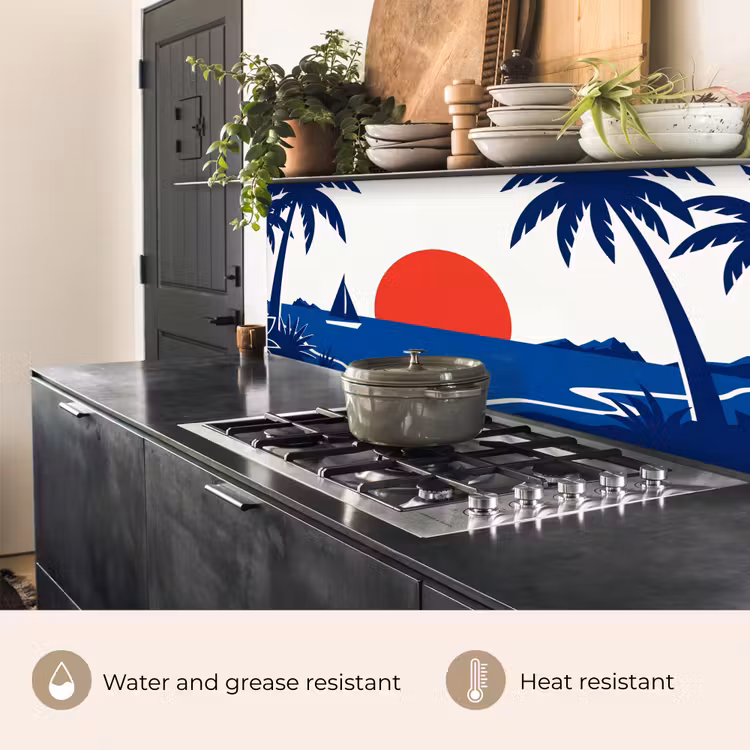 Kitchen splashback - Sunset - Sea - Palm Tree - Tropical - Modern — 4