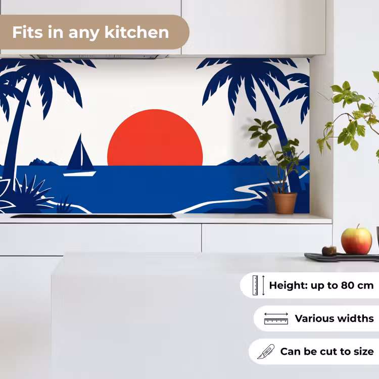 Kitchen splashback - Sunset - Sea - Palm Tree - Tropical - Modern — 6