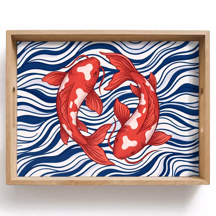 Tray - Fish - Water - Nature - Illustration - Red — 1