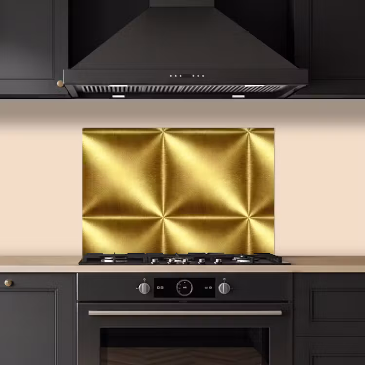 Kitchen splashback for hob - Texture - Brushed Gold - Industrial - Metallic — 5