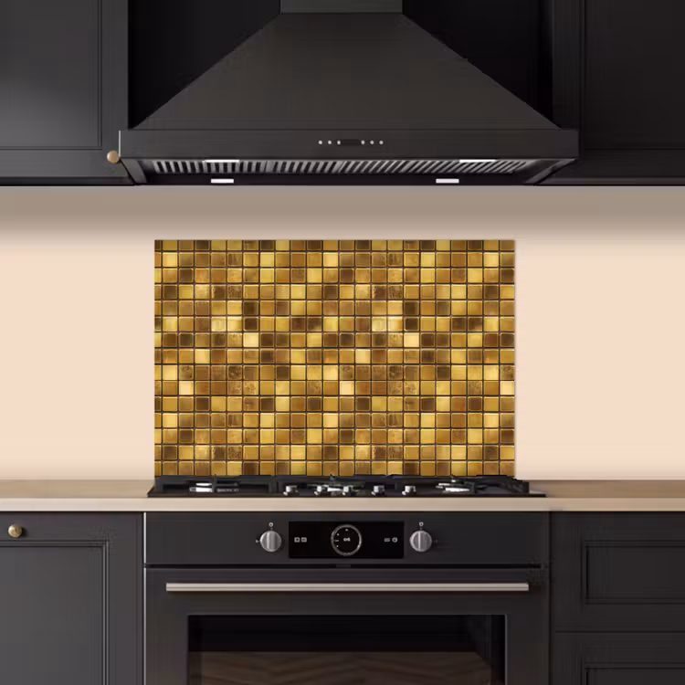 Kitchen splashback for hob - Tiles - Mosaic - Luxury - Warm Gold — 5
