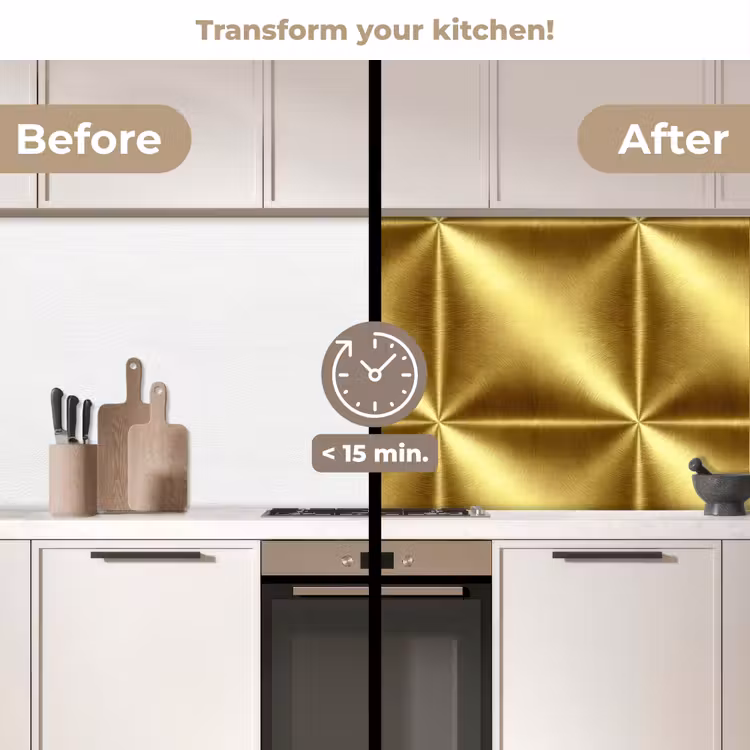 Kitchen splashback - Texture - Brushed Gold - Industrial - Metallic — 3