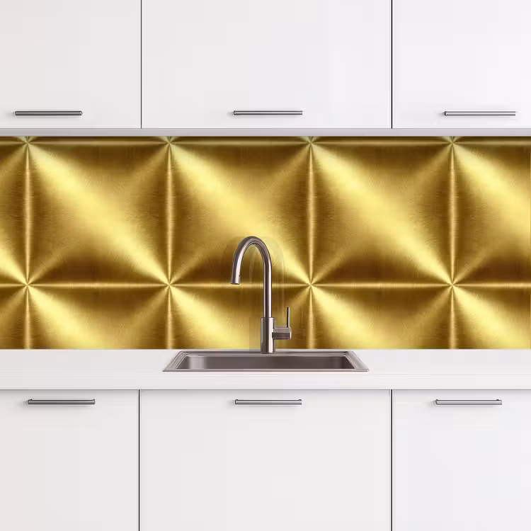 Kitchen splashback - Texture - Brushed Gold - Industrial - Metallic — 4
