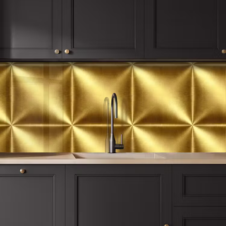 Kitchen splashback - Texture - Brushed Gold - Industrial - Metallic — 6