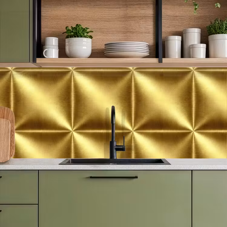 Kitchen splashback - Texture - Brushed Gold - Industrial - Metallic — 8