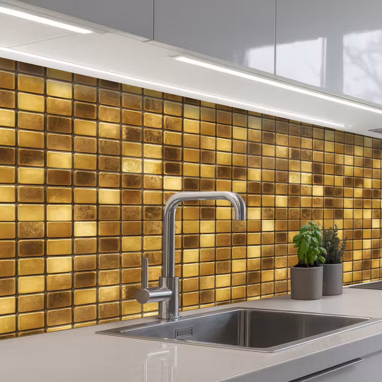 Kitchen splashback - Tiles - Mosaic - Luxury - Warm Gold — 2