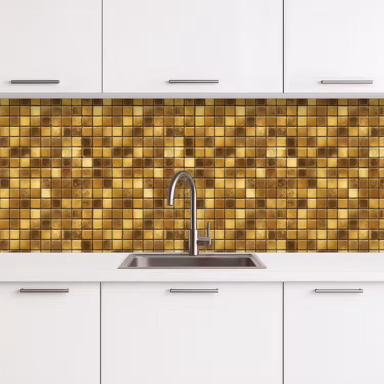 Kitchen splashback - Tiles - Mosaic - Luxury - Warm Gold — 4