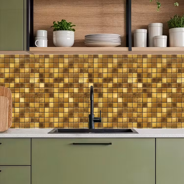 Kitchen splashback - Tiles - Mosaic - Luxury - Warm Gold — 8