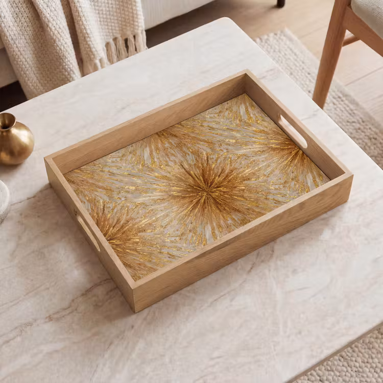 Tray - Explosion - Abstract - Gold - White — 2
