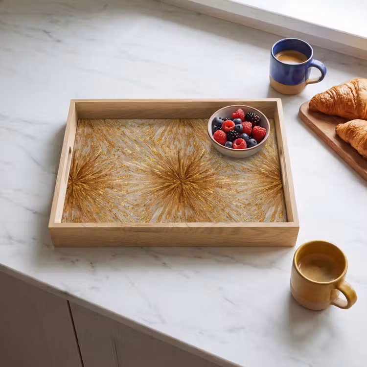 Tray - Explosion - Abstract - Gold - White — 3