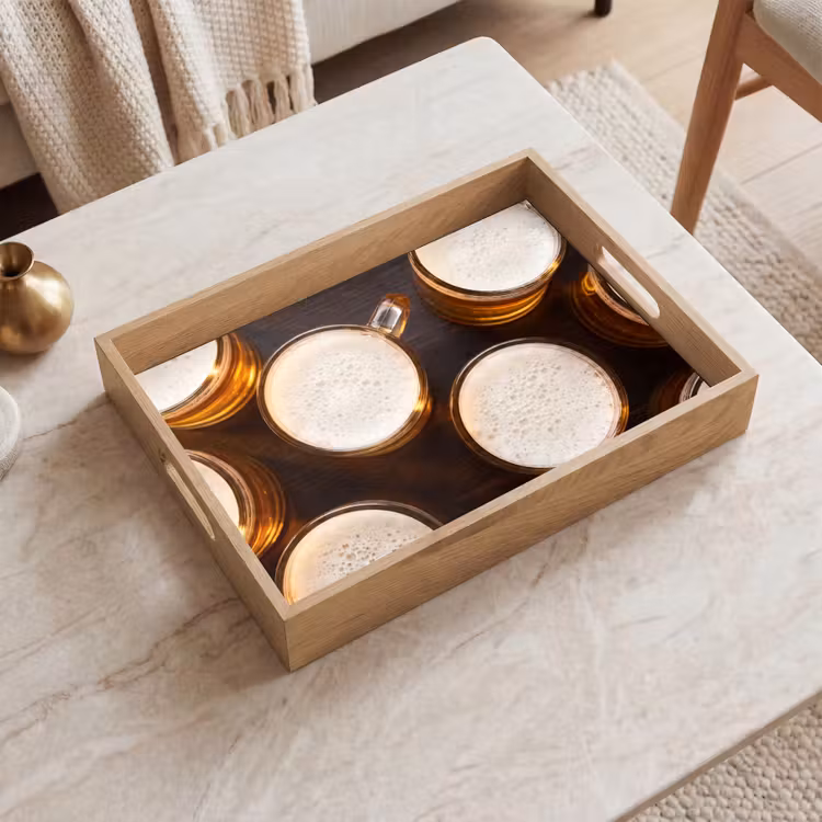 Tray - Beer - Glasses - Foam - Wood - Drink — 2