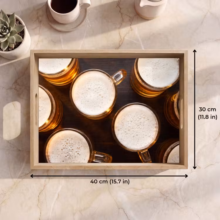 Tray - Beer - Glasses - Foam - Wood - Drink — 7