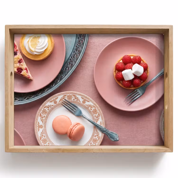 Tray - Dessert - Cake - Pastry - Sweet - Pink — 1