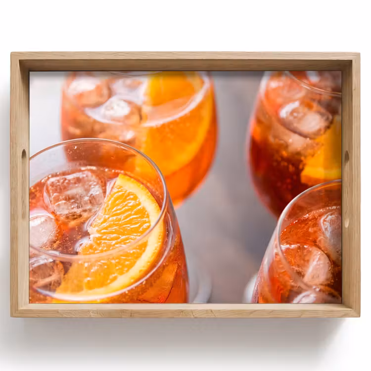 Tray - Drink - Orange - Ice - Summer - Orange — 1