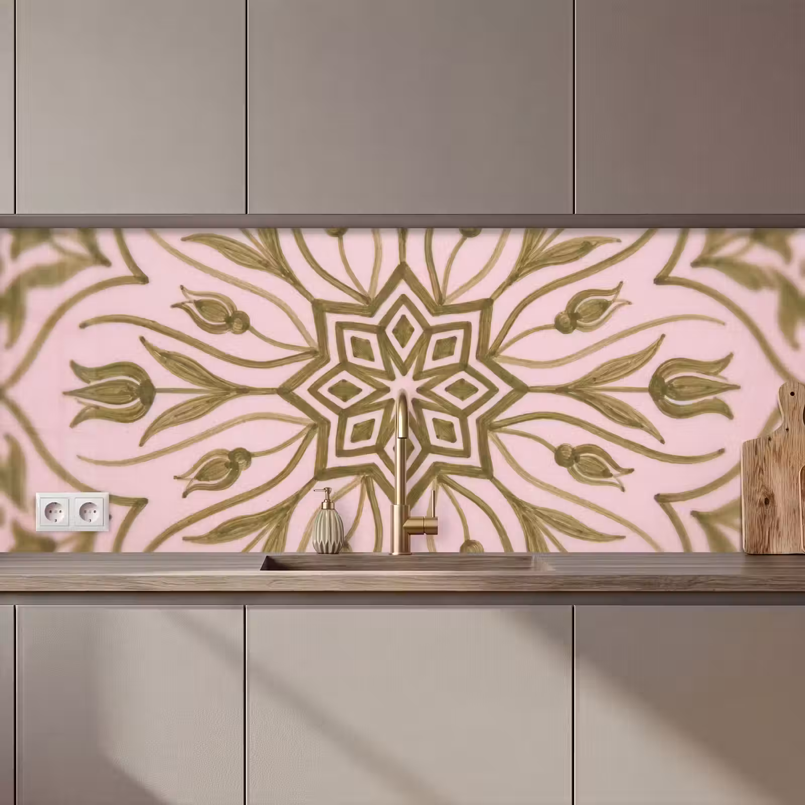 Kitchen splashback - Pattern - Mandala - Decoration - Abstract - Green — 1
