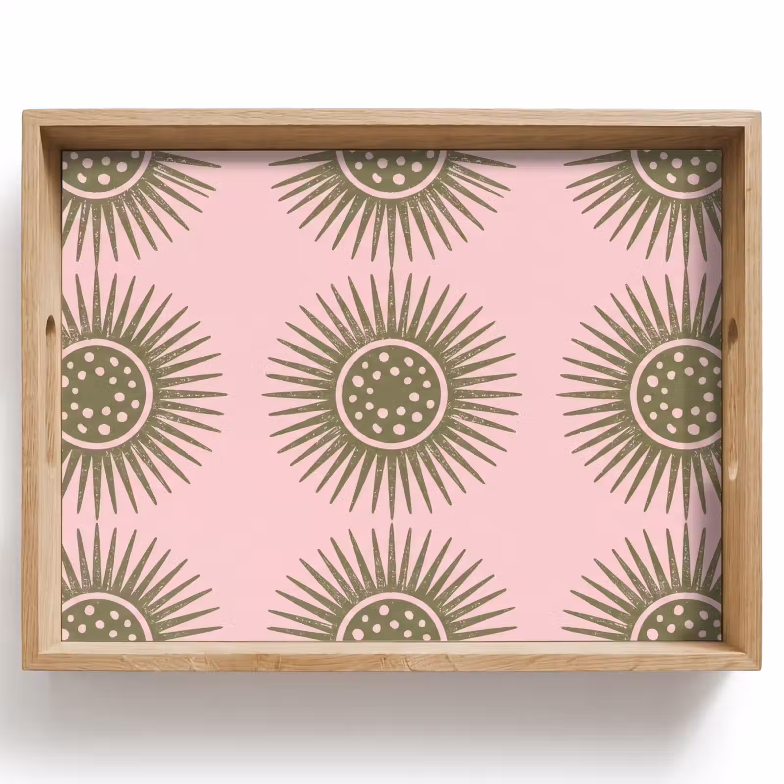Tray - Flowers - Pattern - Abstract - Pink - Green — 1